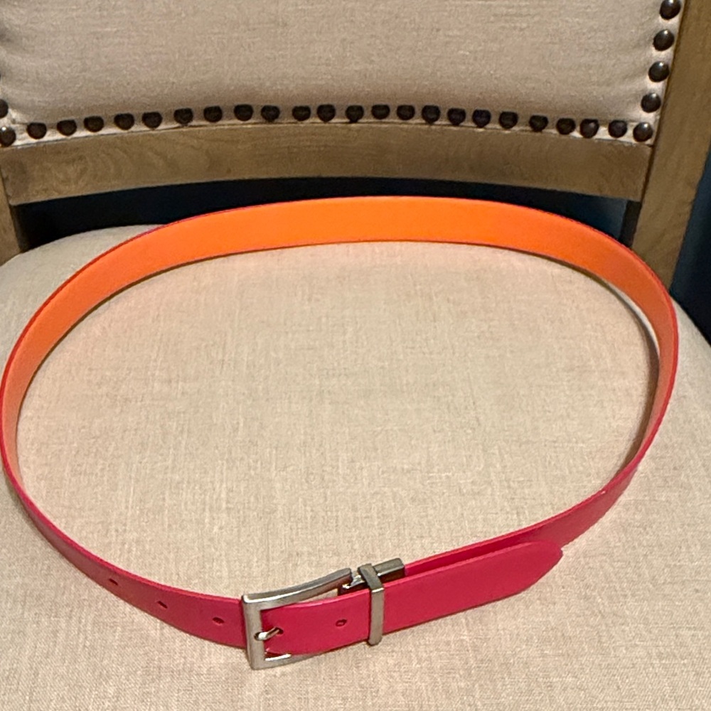 Calvin Klein Vibrant Pink and Orange Belt, Size XL